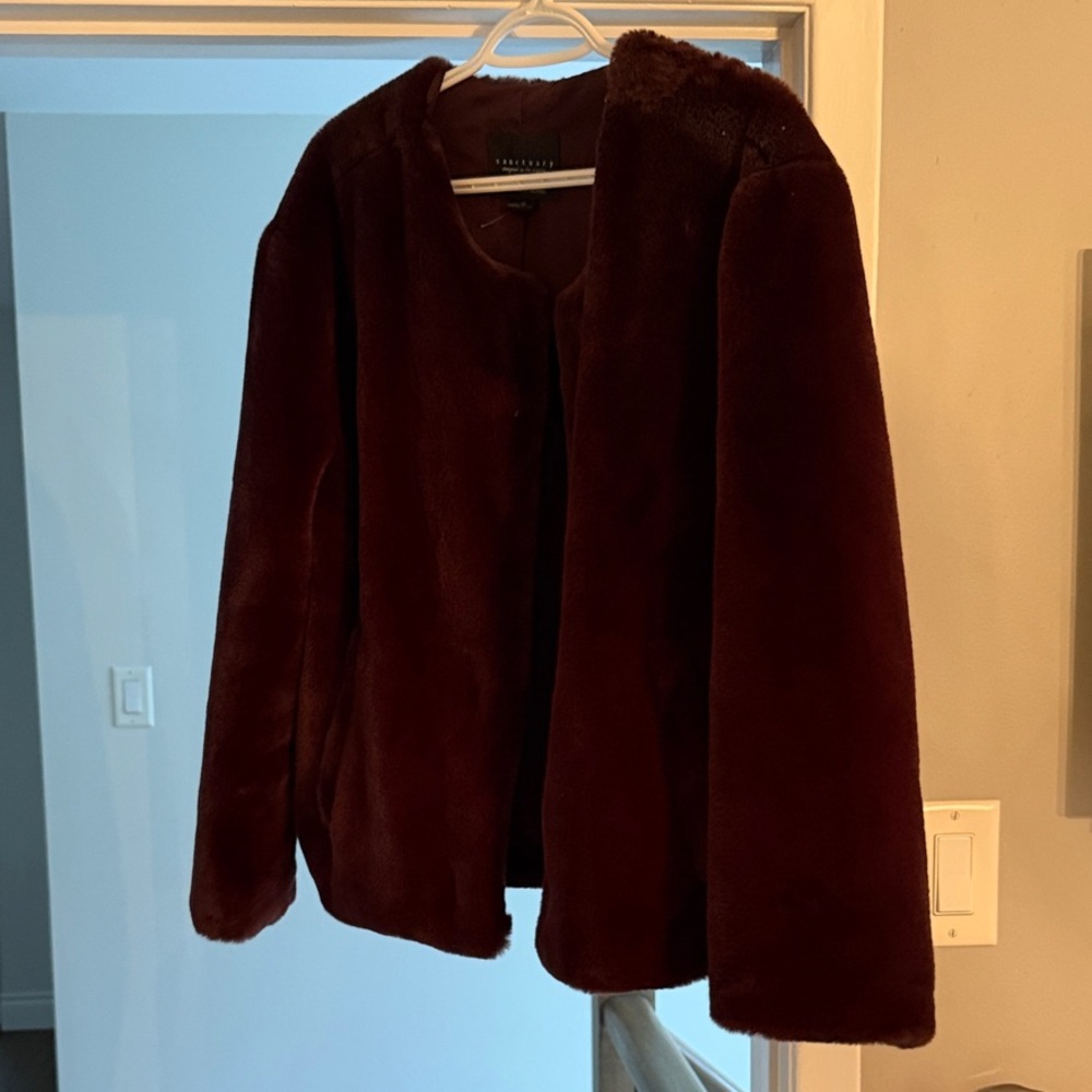 Sanctuary Deep Burgundy Teddy Jacket